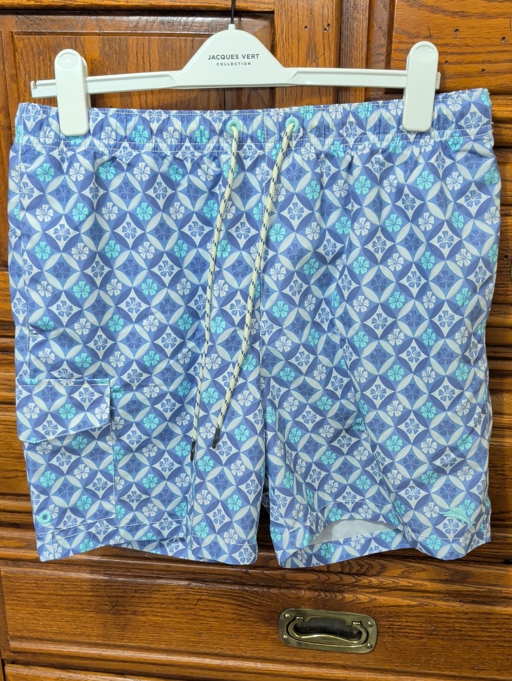 Men's Tommy Bahama Geometric Swim Trunks in Lavender and Light Blue
